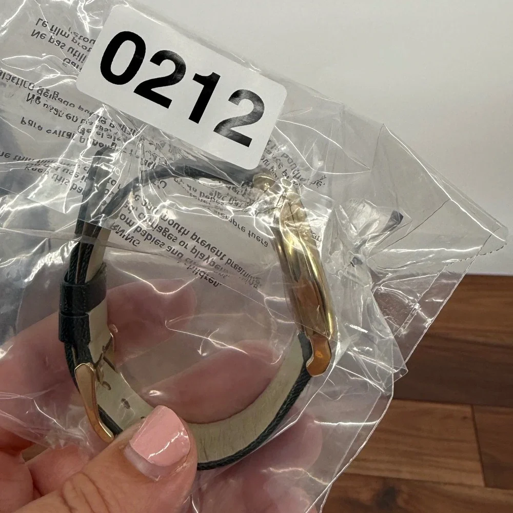 Marc by‎ Marc Jacobs Gold Tone Green Leather Band Watch Black Face